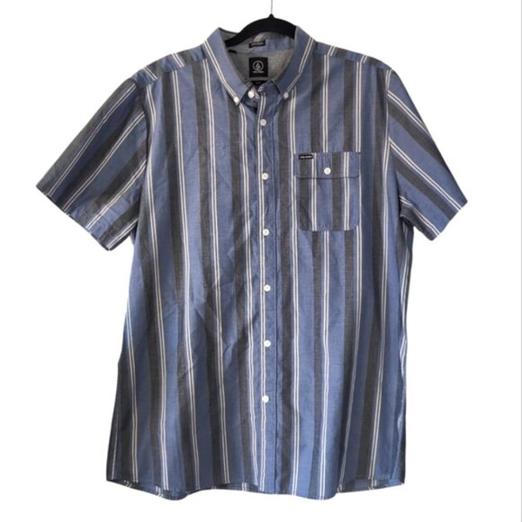 Volcom Y2K Modern Fit Skater Street Urban Striped Shirt XL - Picture 1 of 6